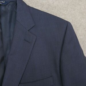 Joseph & Feiss Gold Sport Coat Blazer Navy Blue Plaid Windowpane Mens 42R Wool